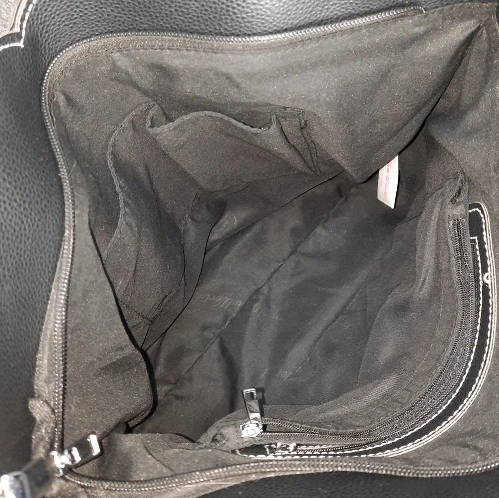 Mellow World Allure Black Vegan Leather Tassel Tote